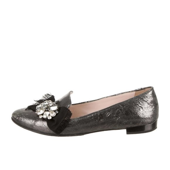 MIU MIU Bow-Embellished Loafers Size: 9 | IT 39 - Picture 1 of 4